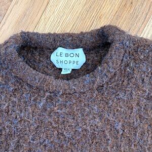 Le Bon Shoppe Women's Brown Crew Neck Sweater